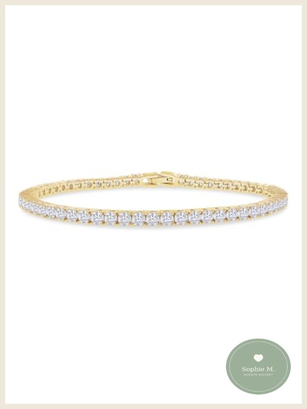18K Gold Plated Stackable Tennis Bracelet 3mm Moissanite Women 6.5"